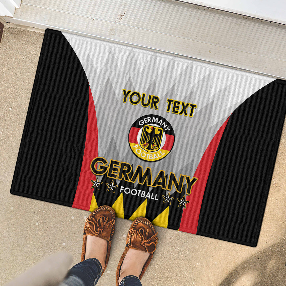 Custom Germany Football Rubber Doormat 2024 Nationalelf - White Version - Wonder Print Shop