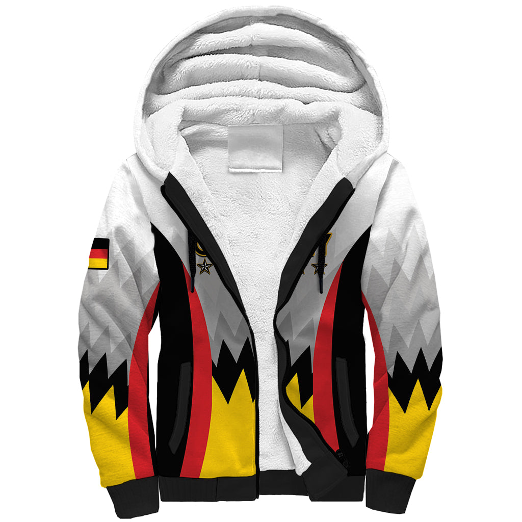 Custom Germany Football Sherpa Hoodie 2024 Nationalelf - White Version - Wonder Print Shop