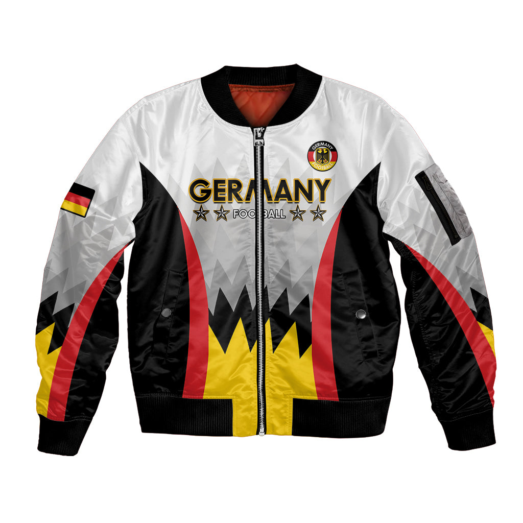 Custom Germany Football Sleeve Zip Bomber Jacket 2024 Nationalelf - White Version - Wonder Print Shop