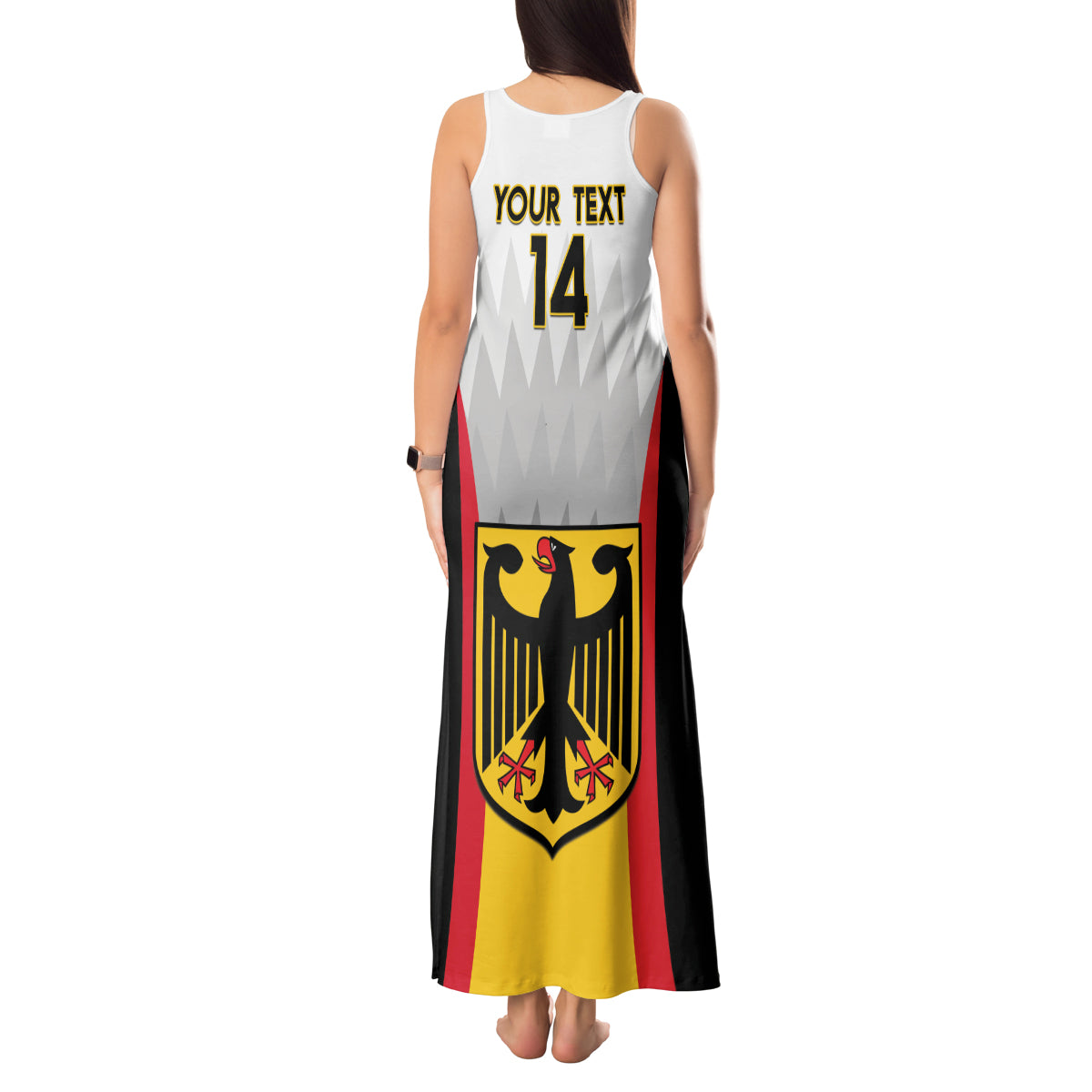 Custom Germany Football Tank Maxi Dress 2024 Nationalelf - White Version - Wonder Print Shop