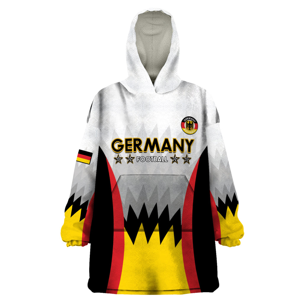 Custom Germany Football Wearable Blanket Hoodie 2024 Nationalelf - White Version - Wonder Print Shop