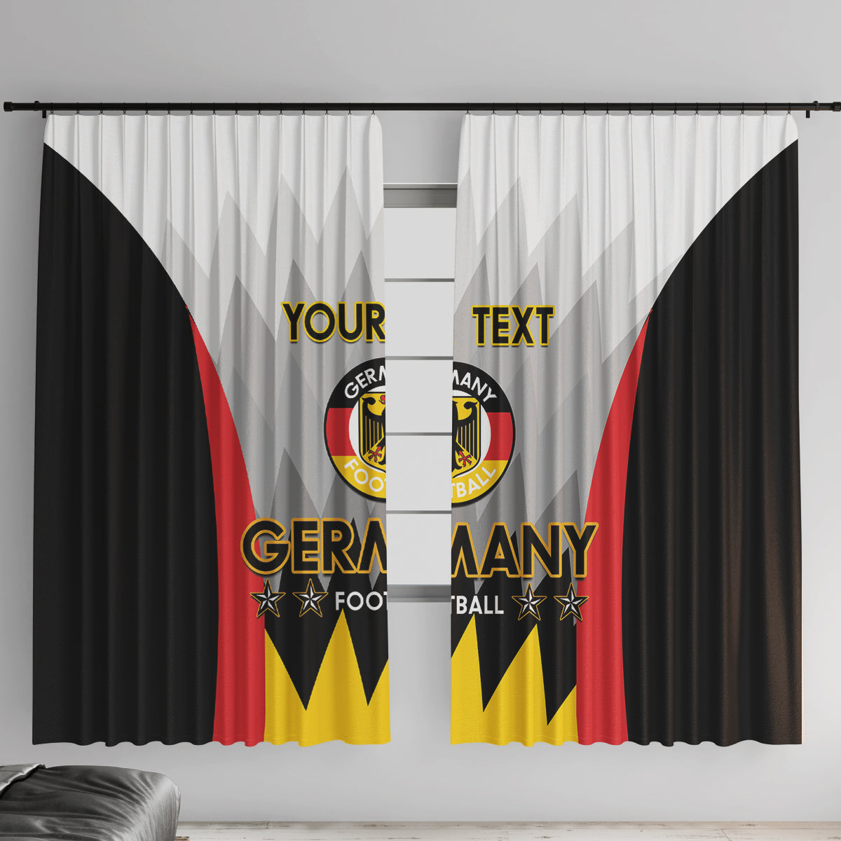 Custom Germany Football Window Curtain 2024 Nationalelf - White Version - Wonder Print Shop