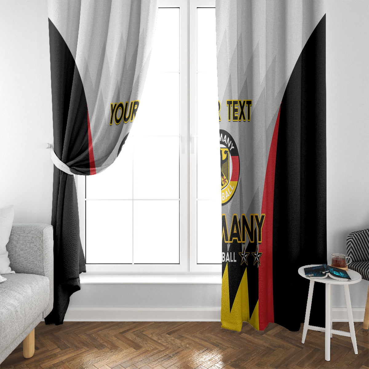 Custom Germany Football Window Curtain 2024 Nationalelf - White Version - Wonder Print Shop