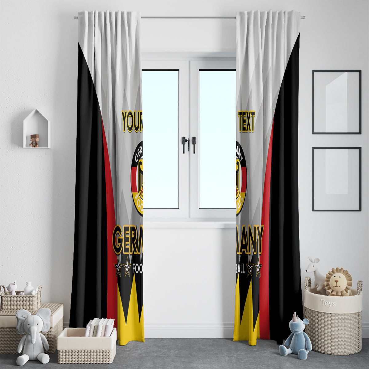 Custom Germany Football Window Curtain 2024 Nationalelf - White Version - Wonder Print Shop
