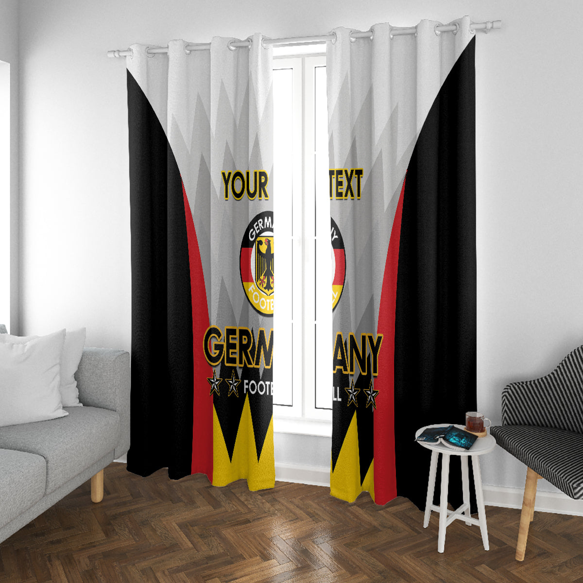 Custom Germany Football Window Curtain 2024 Nationalelf - White Version - Wonder Print Shop