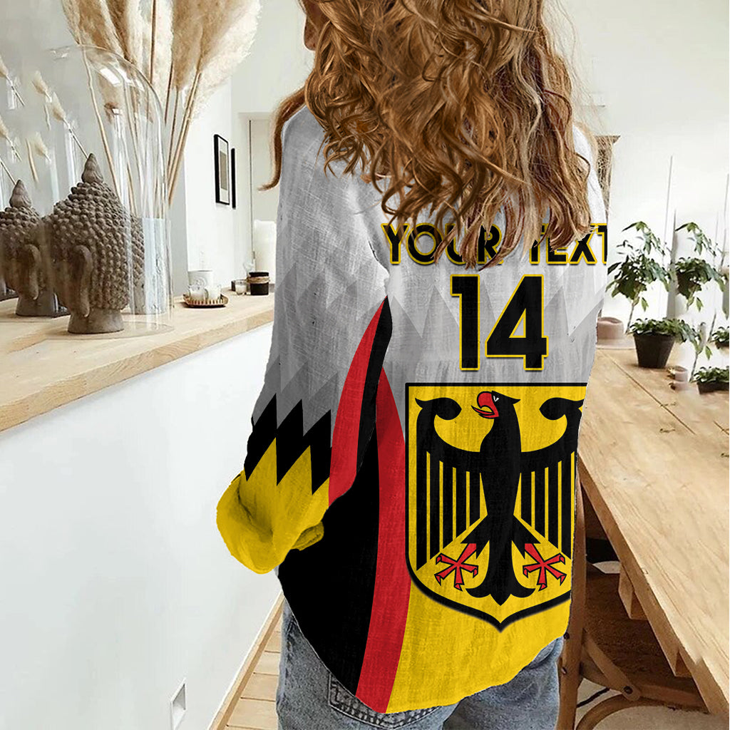 Custom Germany Football Women Casual Shirt 2024 Nationalelf - White Version - Wonder Print Shop