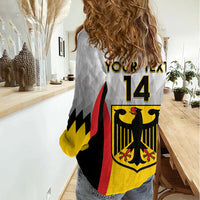 Custom Germany Football Women Casual Shirt 2024 Nationalelf - White Version - Wonder Print Shop