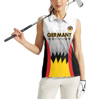 Custom Germany Football Women Sleeveless Polo Shirt 2024 Nationalelf - White Version - Wonder Print Shop