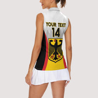 Custom Germany Football Women Sleeveless Polo Shirt 2024 Nationalelf - White Version - Wonder Print Shop