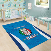 Custom Italy Football Area Rug 2024 Gli Azzurri Marble Pattern - Wonder Print Shop