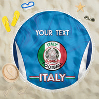Custom Italy Football Beach Blanket 2024 Gli Azzurri Marble Pattern - Wonder Print Shop