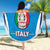 Custom Italy Football Beach Blanket 2024 Gli Azzurri Marble Pattern - Wonder Print Shop