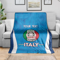 Custom Italy Football Blanket 2024 Gli Azzurri Marble Pattern