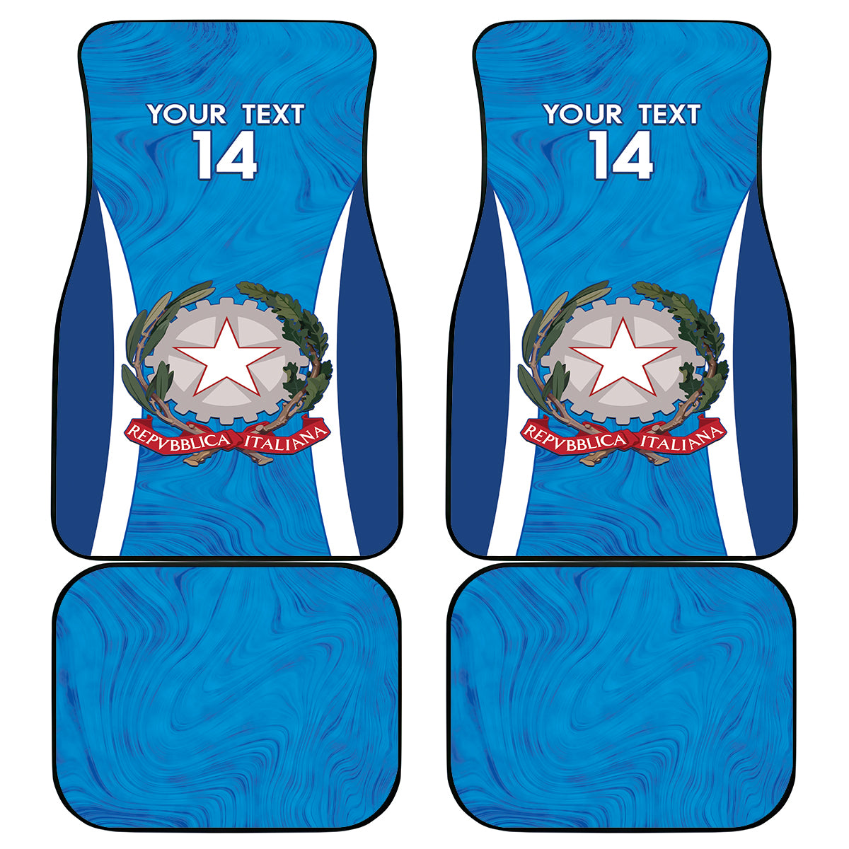 Custom Italy Football Car Mats 2024 Gli Azzurri Marble Pattern - Wonder Print Shop