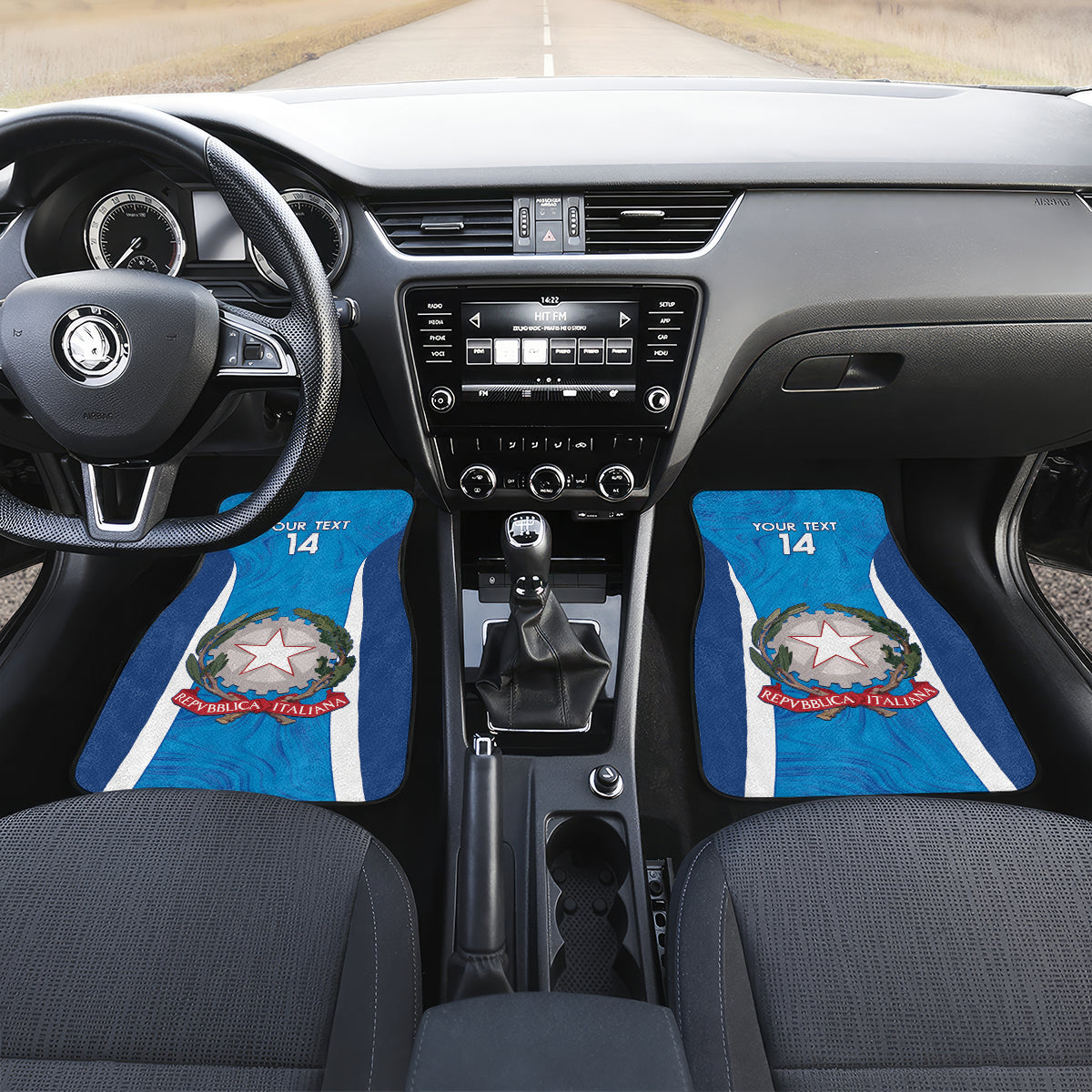 Custom Italy Football Car Mats 2024 Gli Azzurri Marble Pattern - Wonder Print Shop