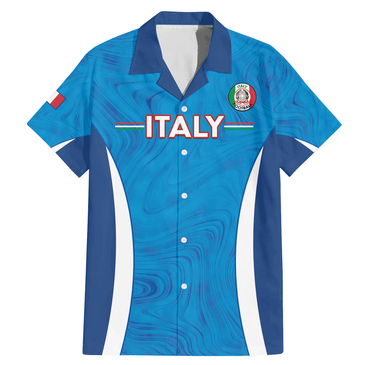 Custom Italy Football Family Matching Mermaid Dress and Hawaiian Shirt 2024 Gli Azzurri Marble Pattern - Wonder Print Shop