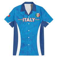 Custom Italy Football Family Matching Mermaid Dress and Hawaiian Shirt 2024 Gli Azzurri Marble Pattern - Wonder Print Shop