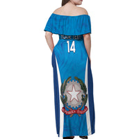 Custom Italy Football Family Matching Off Shoulder Maxi Dress and Hawaiian Shirt 2024 Gli Azzurri Marble Pattern - Wonder Print Shop