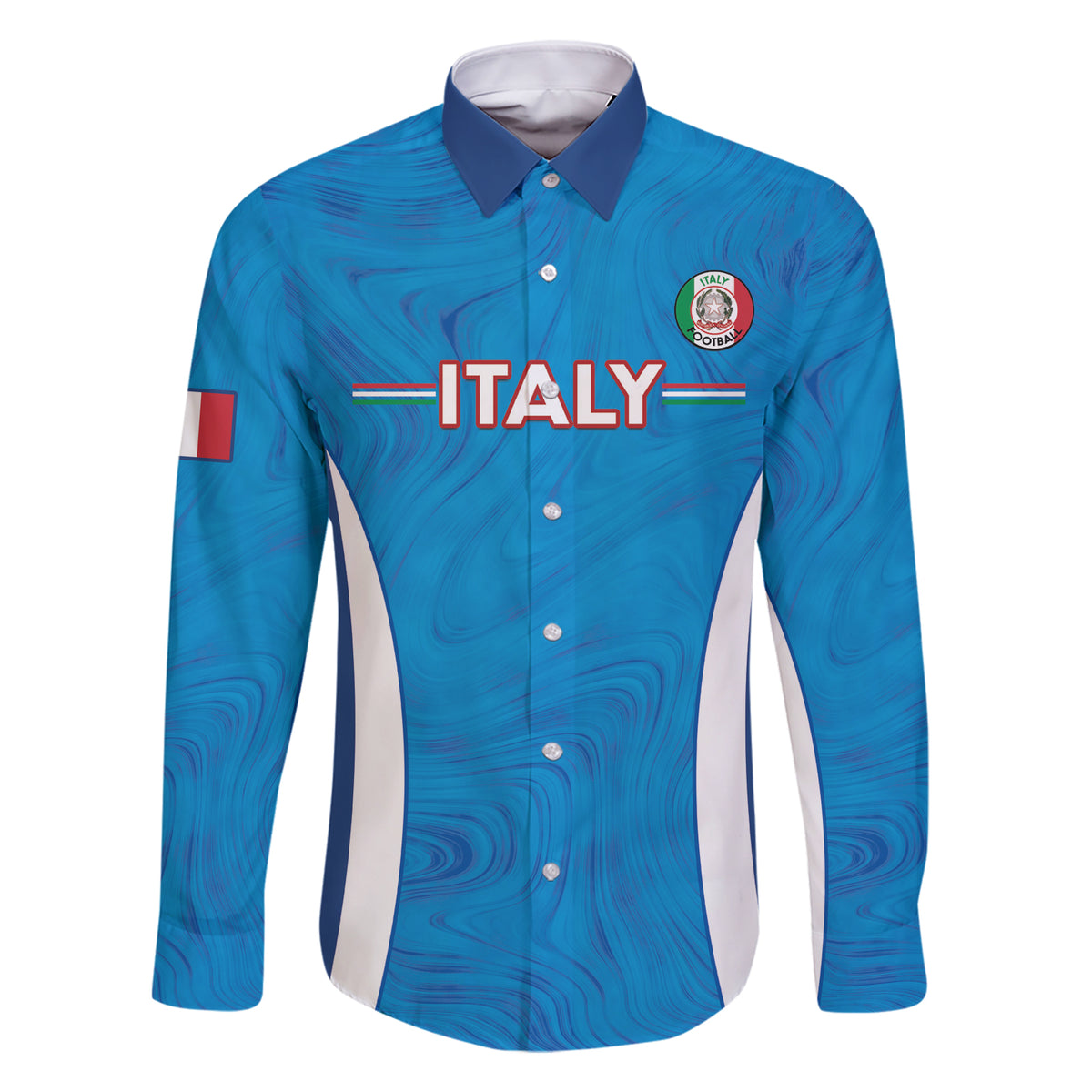 Custom Italy Football Family Matching Short Sleeve Bodycon Dress and Hawaiian Shirt 2024 Gli Azzurri Marble Pattern - Wonder Print Shop