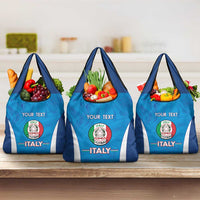 Custom Italy Football Grocery Bag Gli Azzurri Marble Pattern