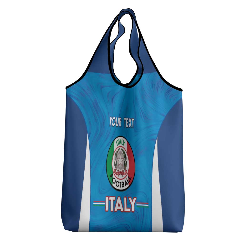 Custom Italy Football Grocery Bag Gli Azzurri Marble Pattern