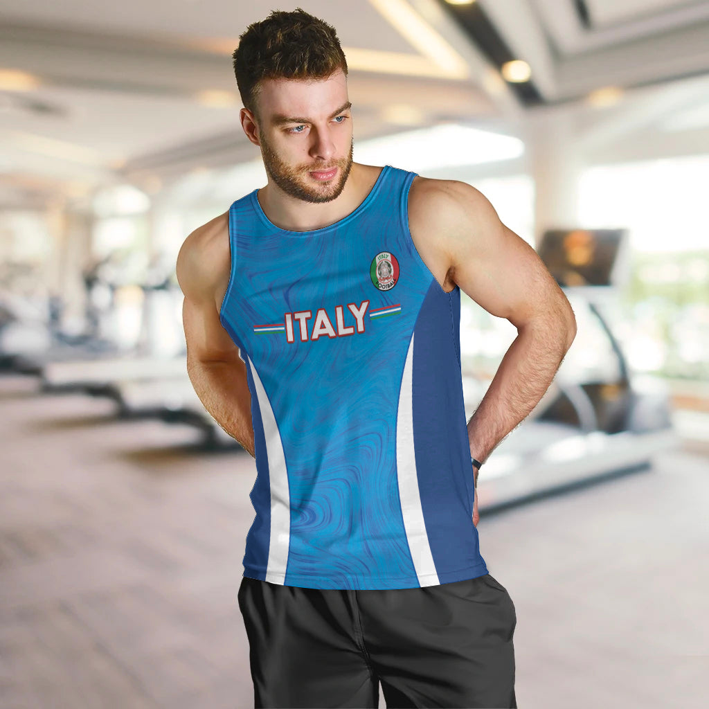 Custom Italy Football Men Tank Top 2024 Gli Azzurri Marble Pattern - Wonder Print Shop