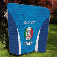 Custom Italy Football Quilt 2024 Gli Azzurri Marble Pattern - Wonder Print Shop