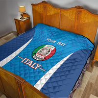 Custom Italy Football Quilt 2024 Gli Azzurri Marble Pattern - Wonder Print Shop