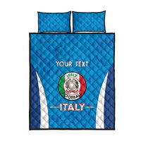 Custom Italy Football Quilt Bed Set 2024 Gli Azzurri Marble Pattern - Wonder Print Shop