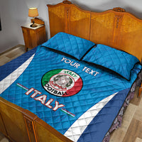 Custom Italy Football Quilt Bed Set 2024 Gli Azzurri Marble Pattern - Wonder Print Shop