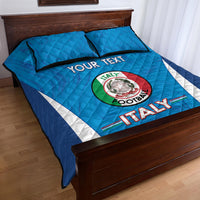 Custom Italy Football Quilt Bed Set 2024 Gli Azzurri Marble Pattern - Wonder Print Shop