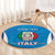 Custom Italy Football Round Carpet 2024 Gli Azzurri Marble Pattern