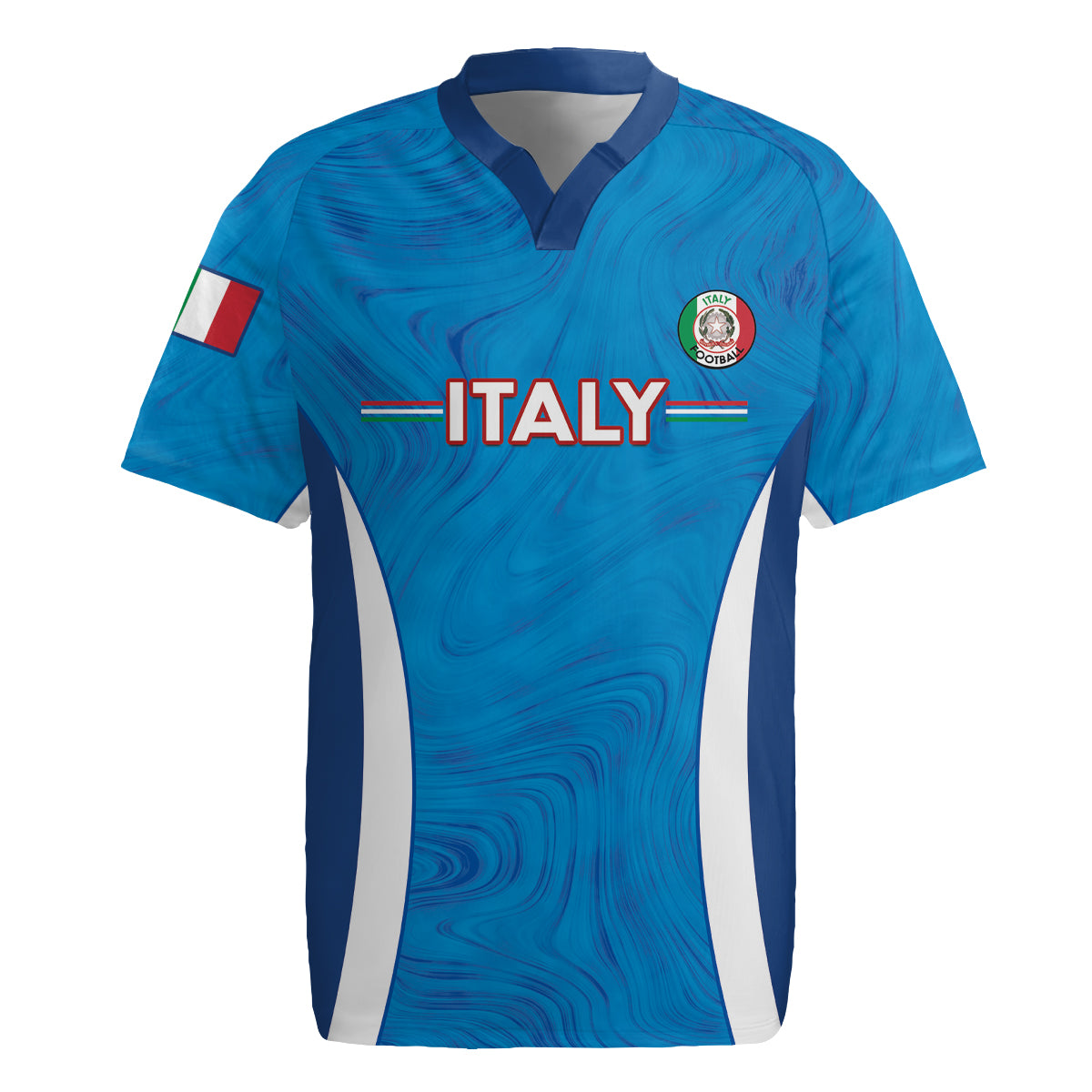 Custom Italy Football Rugby Jersey 2024 Gli Azzurri Marble Pattern - Wonder Print Shop