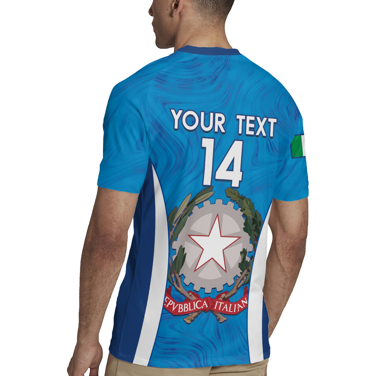 Custom Italy Football Rugby Jersey 2024 Gli Azzurri Marble Pattern - Wonder Print Shop