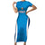 Custom Italy Football Short Sleeve Bodycon Dress 2024 Gli Azzurri Marble Pattern - Wonder Print Shop