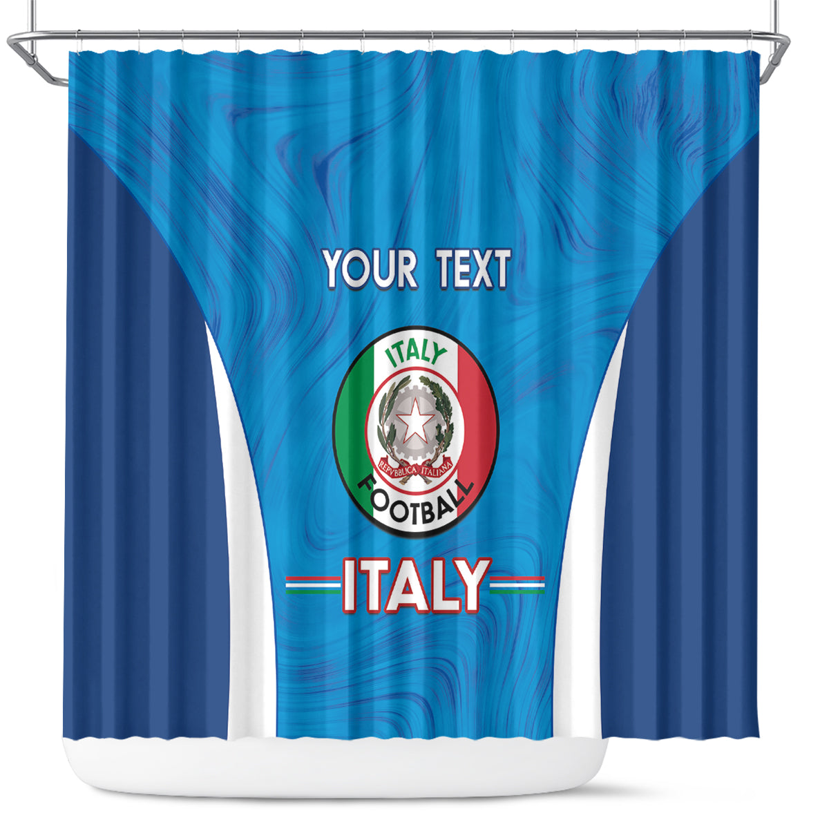 Custom Italy Football Shower Curtain 2024 Gli Azzurri Marble Pattern