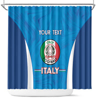 Custom Italy Football Shower Curtain 2024 Gli Azzurri Marble Pattern