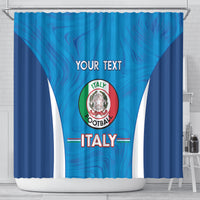 Custom Italy Football Shower Curtain 2024 Gli Azzurri Marble Pattern