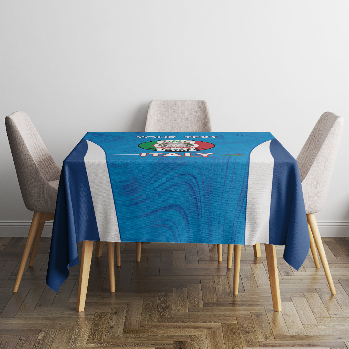 Custom Italy Football Tablecloth 2024 Gli Azzurri Marble Pattern - Wonder Print Shop