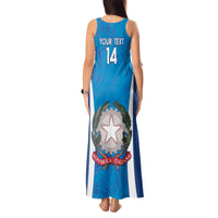 Custom Italy Football Tank Maxi Dress 2024 Gli Azzurri Marble Pattern - Wonder Print Shop