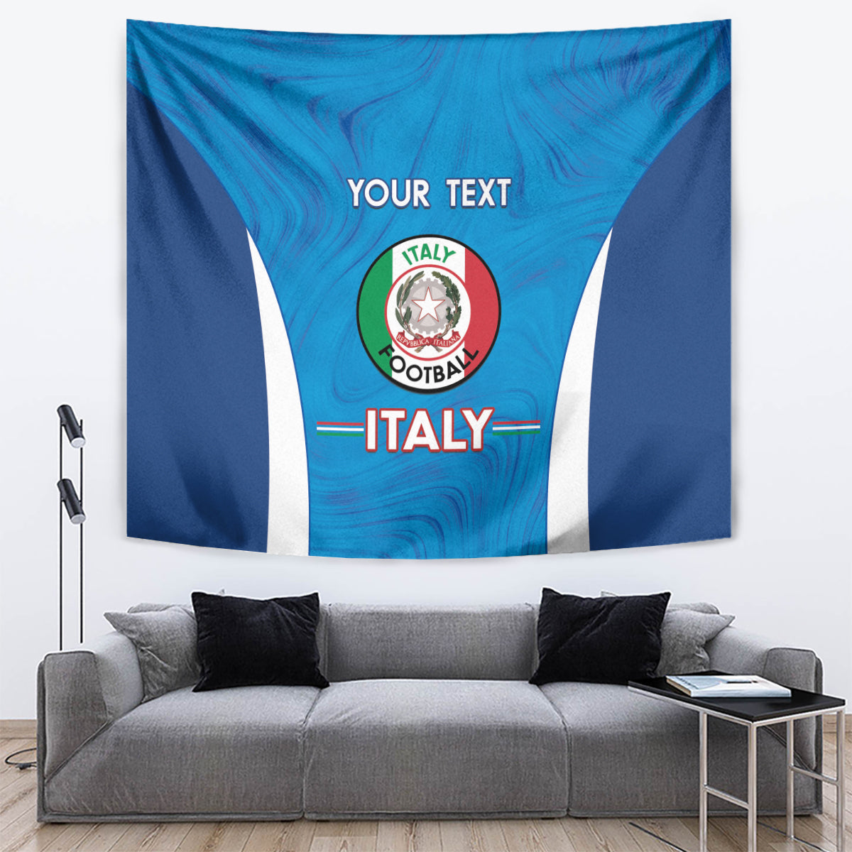 Custom Italy Football Tapestry 2024 Gli Azzurri Marble Pattern - Wonder Print Shop