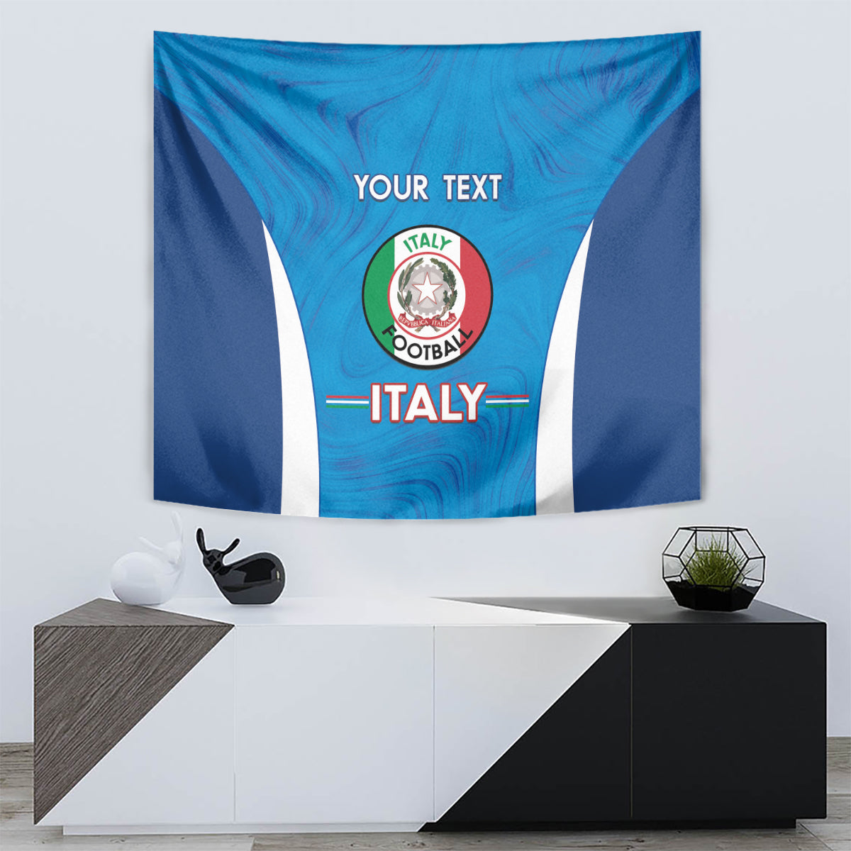 Custom Italy Football Tapestry 2024 Gli Azzurri Marble Pattern - Wonder Print Shop
