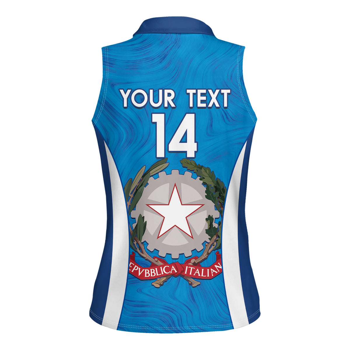 Custom Italy Football Women Sleeveless Polo Shirt 2024 Gli Azzurri Marble Pattern - Wonder Print Shop