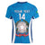 Custom Italy Football Women V-Neck T-Shirt 2024 Gli Azzurri Marble Pattern - Wonder Print Shop