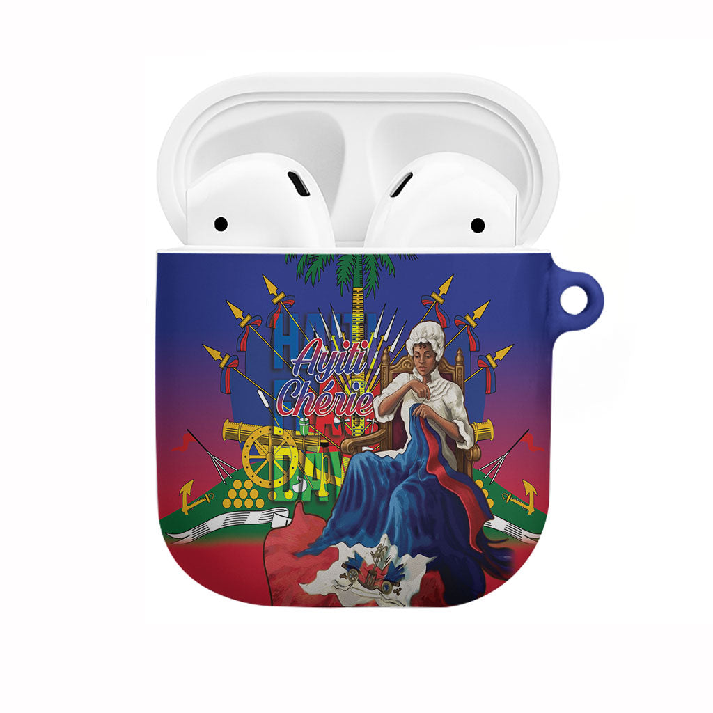 Catherine Flon Haiti Flag Day AirPods Case Ayiti Cherie Coat Of Arms