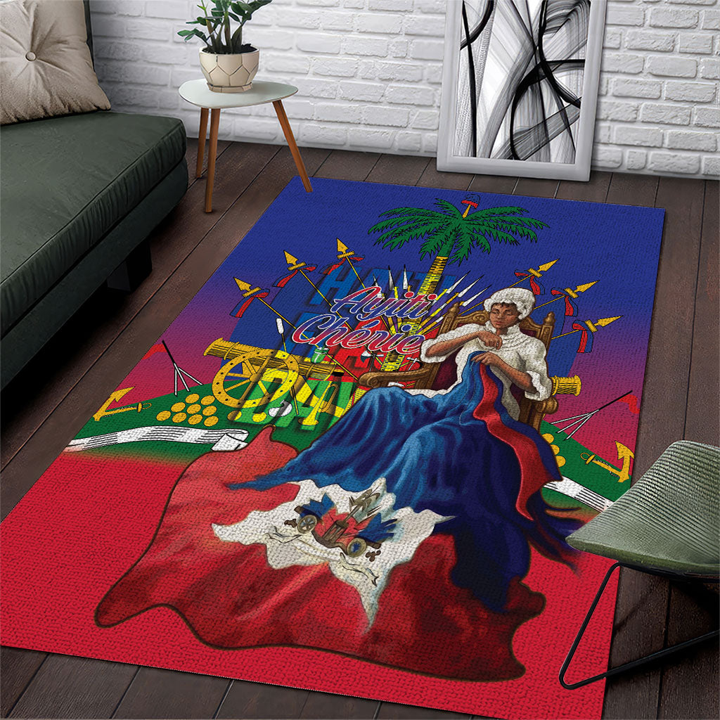 Catherine Flon Haiti Flag Day Area Rug Ayiti Cherie Coat Of Arms