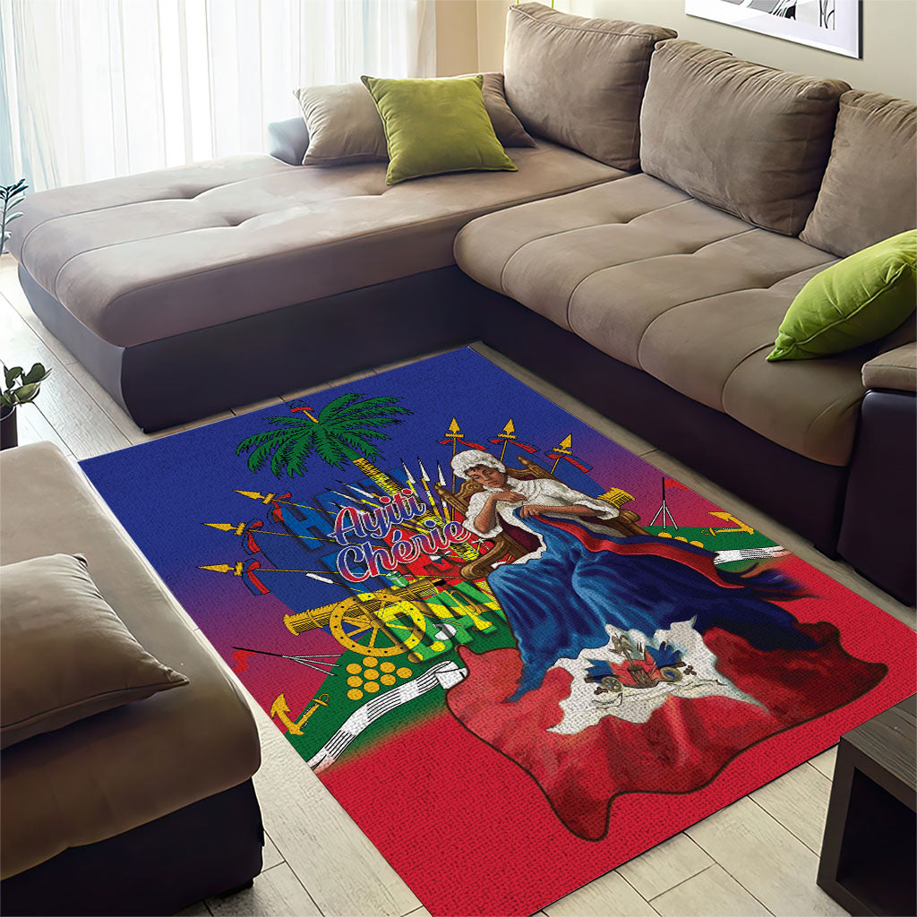 Catherine Flon Haiti Flag Day Area Rug Ayiti Cherie Coat Of Arms