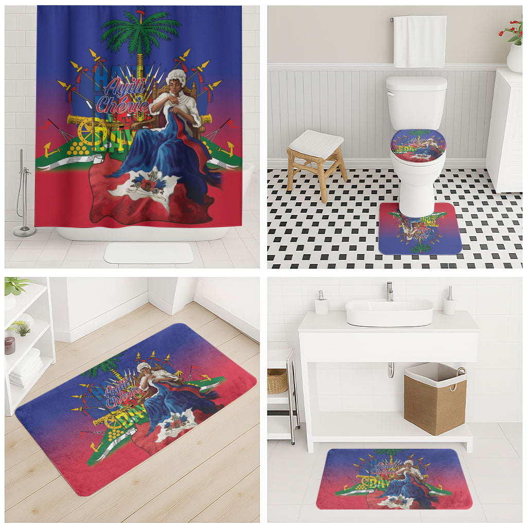 Catherine Flon Haiti Flag Day Bathroom Set Ayiti Cherie Coat Of Arms