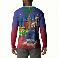 Catherine Flon Haiti Flag Day Button Sweatshirt Ayiti Cherie Coat Of Arms