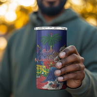Catherine Flon Haiti Flag Day 4 in 1 Can Cooler Tumbler Ayiti Cherie Coat Of Arms